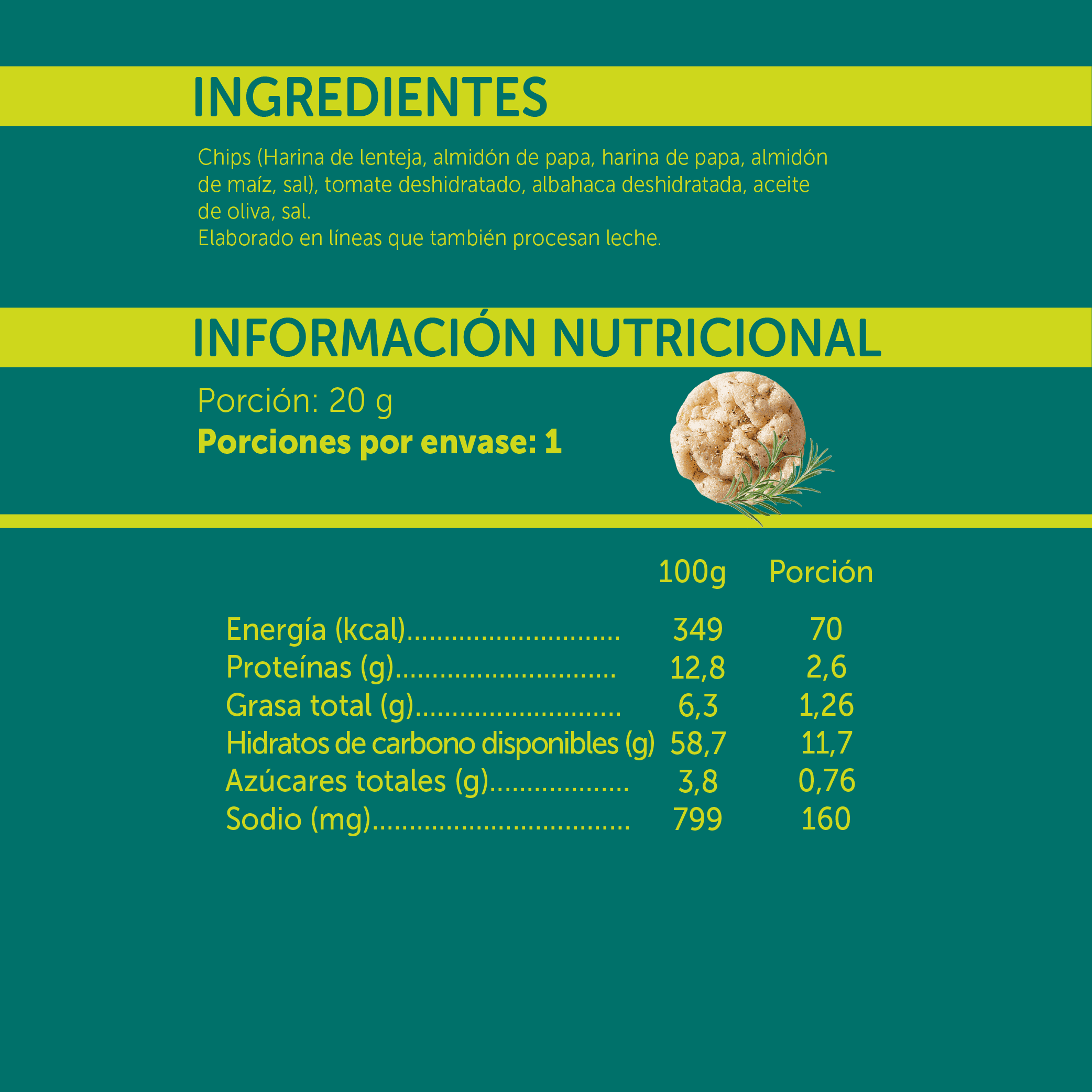 Popped Chips de papa con romero