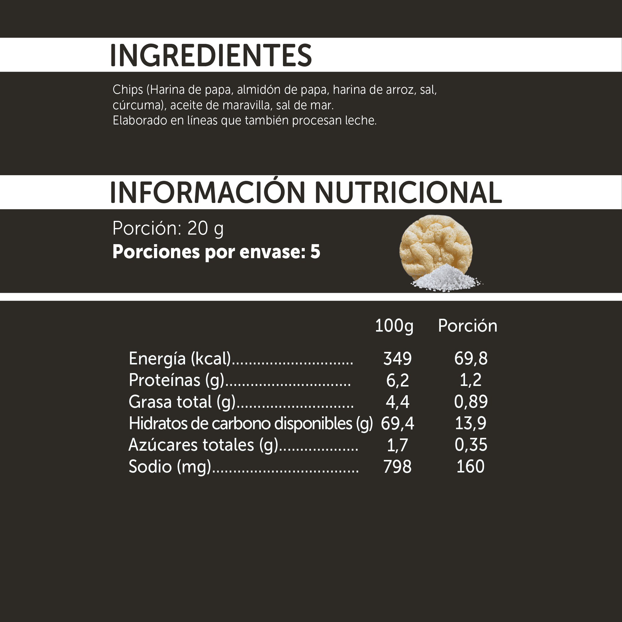 Popped Chips con Sal de mar Mizos